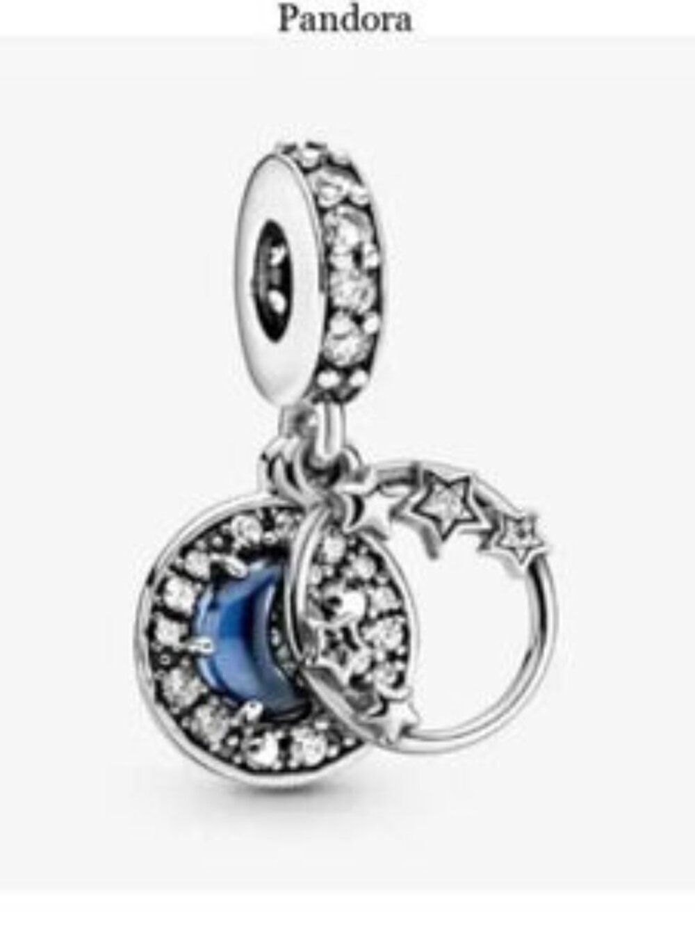 Pandora dark blue night sky star and moon charm